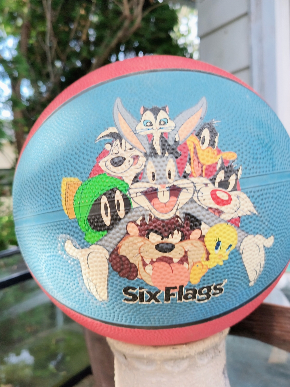 Vintage Looney Tunes Full Size Basketball - Blue & Red
